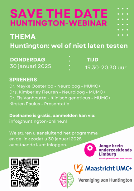 Affiche Huntington webinar 30 januari 2025